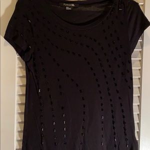Forever 21 black sequin T-shirt